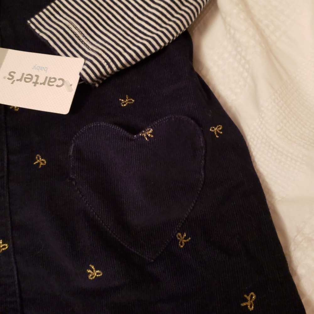 Carter's Baby Girl Navy Blue Jumper with Tights - Picture 4 of 6